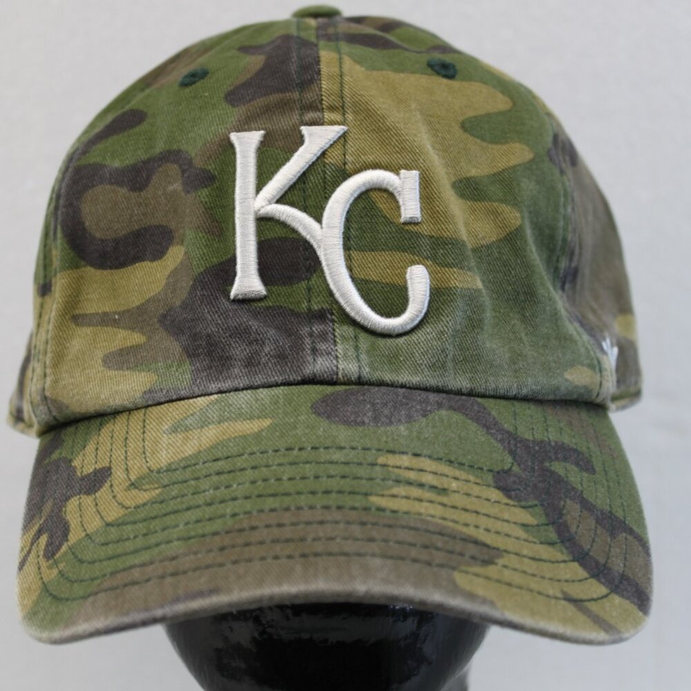 Kansas City Royals '47 Brand Camo Print Cap Adjustable Buckle Strap Adult OSFM